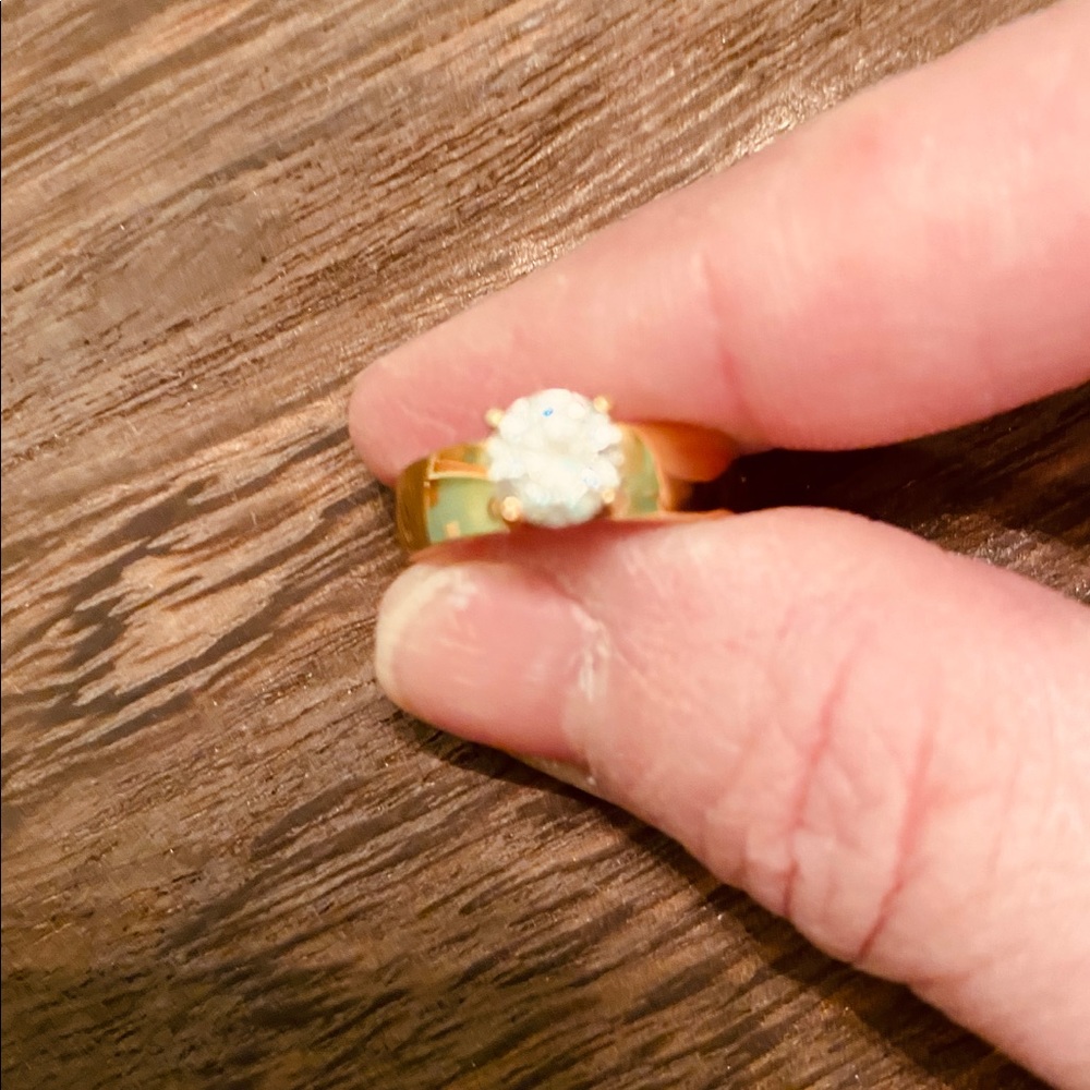 Gold filled CZ wedding band size 6